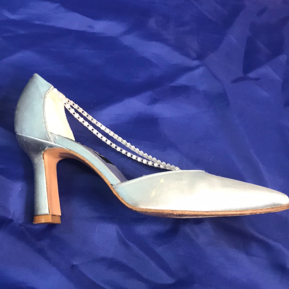Vintage Stuart Weitzman Satin Heels With Beads - Picture 5 of 11